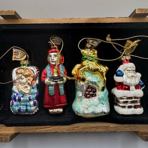 VTG Thomas Pacconi Classics Glass Ornaments Set of 4 The Night Before Christmas